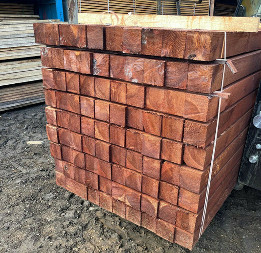 New Brown UC4 Pressure Treated Timber Fence Posts (3000mm x 100mm x 100mm)