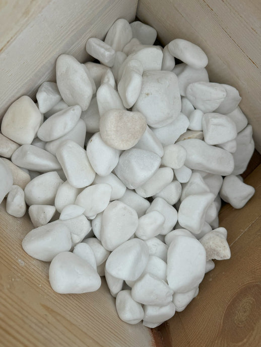 White Thassos Marble Decorative Stone 30-80mm - 20kg bags