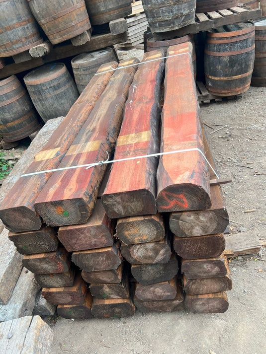 New Brown Treated Rounded Pine Railway Sleepers