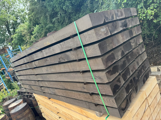 New Brown Treated Hardwood L.Oak Railway Sleepers