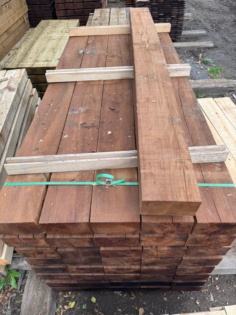 Load image into Gallery viewer, New Brown Pressure Treated Hardwood L.Oak Railway Sleepers
