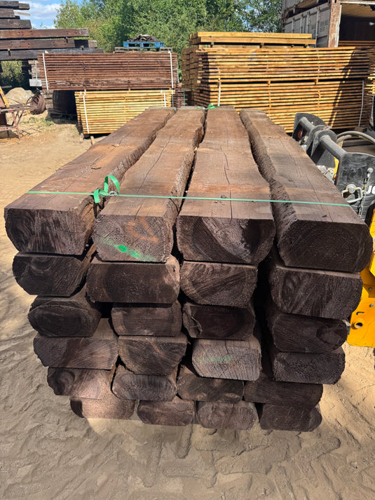 New Brown Treated Rounded Pine Railway Sleeper