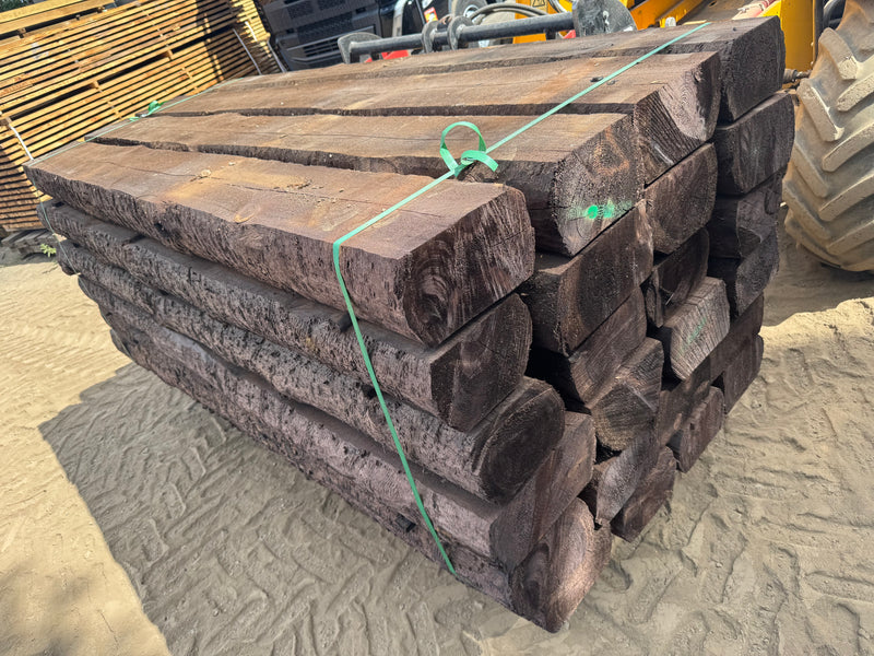Load image into Gallery viewer, New Brown Treated Rounded Pine Railway Sleeper
