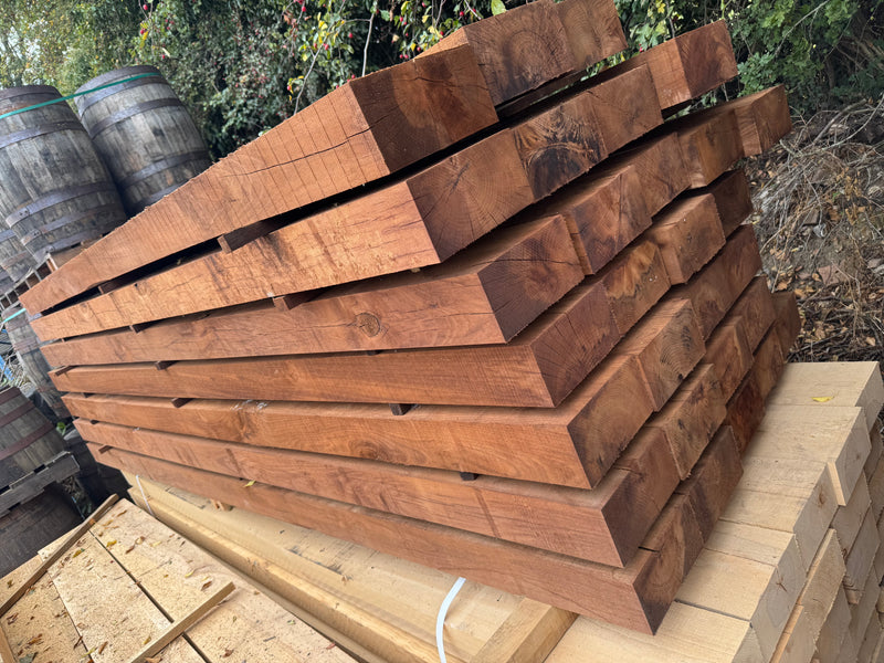 Load image into Gallery viewer, New Brown Pressure Treated Hardwood L.Oak Railway Sleepers
