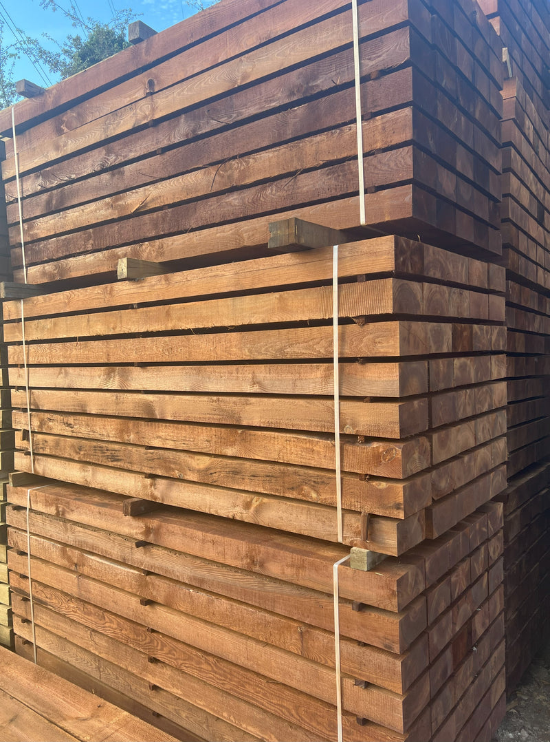 Load image into Gallery viewer, NEW Pine Tanalised UC4 Brown Pressure Treated Railway Sleepers (2400m x 200mm x 100mm)
