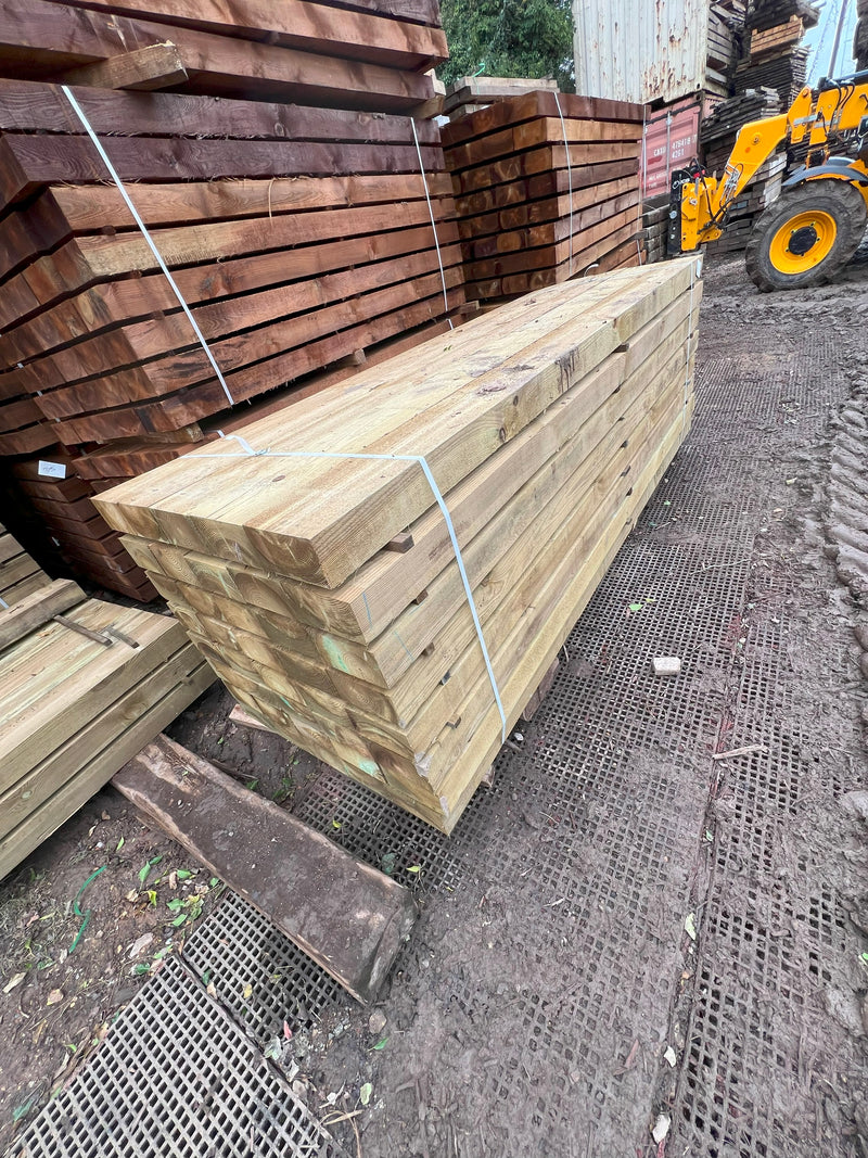 Load image into Gallery viewer, NEW Pine Tanalised UC4 Green Pressure Treated Railway Sleepers (3000m x 200mm x 100mm)

