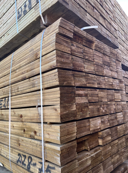 New Green Pressure Treated Feather Edge Fence Boards