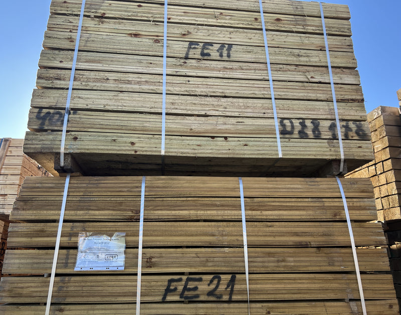 Load image into Gallery viewer, New Green Pressure Treated Feather Edge Fence Boards
