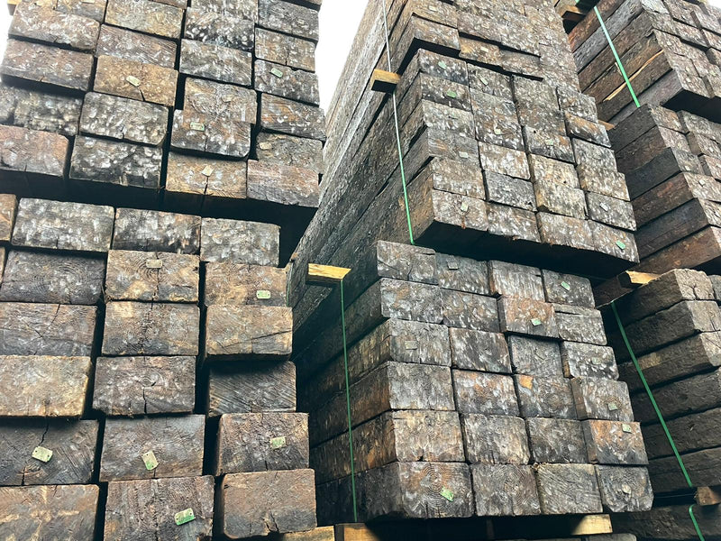 Load image into Gallery viewer, Gr A++ Reclaimed Pine Railway Sleepers (2600mm x 250mm x 150mm)

