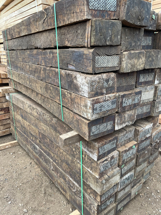 Gr A++ Reclaimed Oak Railway Sleepers (2600mm x 250mm x 150mm)