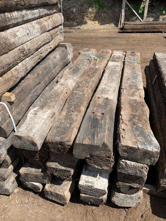 ROUNDED Reclaimed Pine Railway Sleepers (2600mm x 250mm x 150mm)