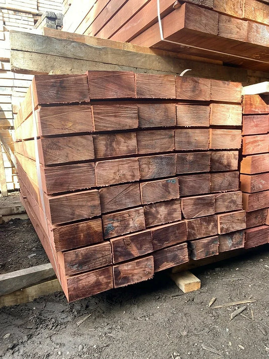 New Brown Treated Hardwood L.Oak Railway Sleepers (2400mm x 200mm x 100mm)