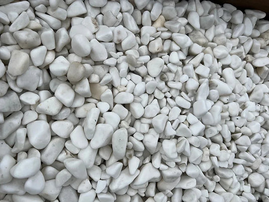 Pearl White Shimmering Pebbles 10-25mm - Bulk Bag