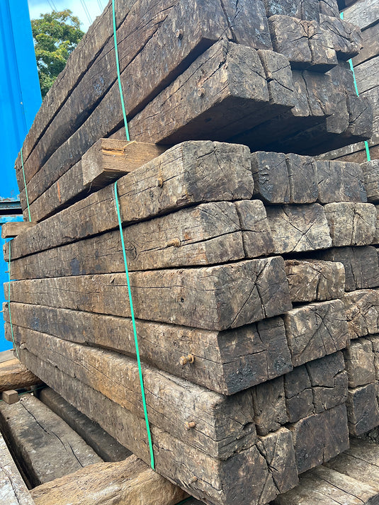 Premium Reclaimed Oak Railway Sleepers (2600mm x 250mm x 150mm)