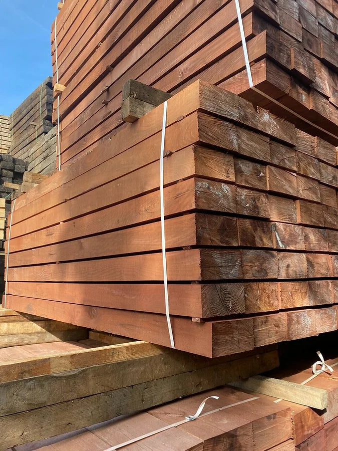 Load image into Gallery viewer, New Brown Treated Hardwood L.Oak Railway Sleepers (2400mm x 200mm x 100mm)
