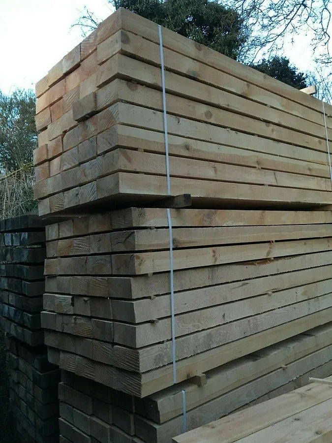 Load image into Gallery viewer, NEW Softwood Pine Railway Sleepers (2400mm x 200mm x 100mm)
