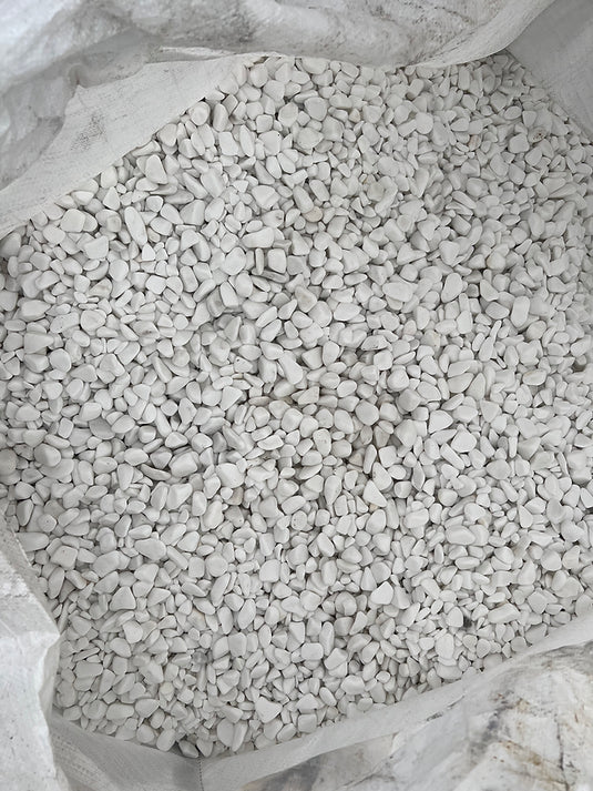 Pearl White Shimmering Pebbles 10-25mm - Bulk Bag